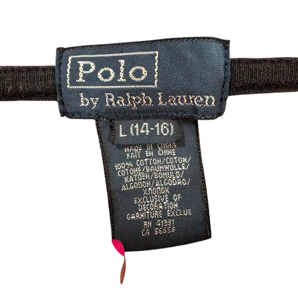 Polo By Ralph Lauren Polo Top Red Black L Long Sleeve Colorblock Pony‎ Pullover